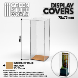 Acryl-Display-Abdeckungen 75x75mm (22cm hoch)