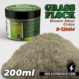 Static Grass Flock 9-12mm - Brown Moor Grass - 200 ml | 9-12mm static grass