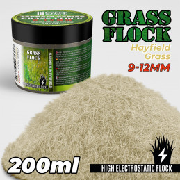 Static Grass Flock 9-12mm - HAYFIELD GRASS - 200 ml | 9-12mm static grass