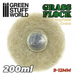 Static Grass Flock 9-12mm - HAYFIELD GRASS - 200 ml | 9-12mm static grass