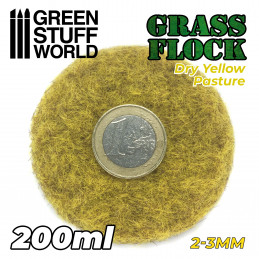 Static Grass Flock 2-3mm - DRY YELLOW PASTURE - 200 ml | 2-3mm static grass