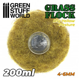 Static Grass Flock 4-6mm - DRY YELLOW PASTURE - 200 ml | 4-6 mm static grass