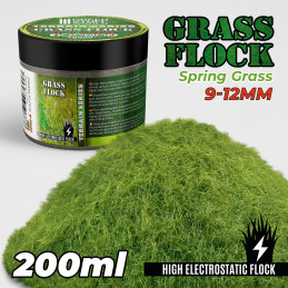 Static Grass Flock 9-12mm - SPRING GRASS - 200 ml | 9-12mm static grass