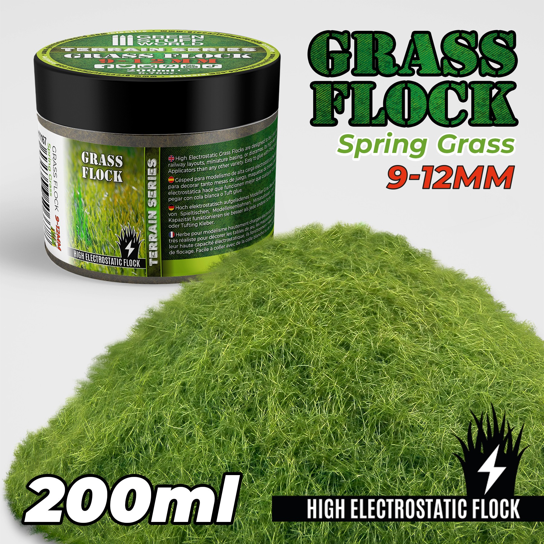 Flock of static grass 12mm-Beige 280 ML-grass bases sideburns 