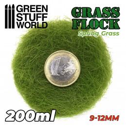 Static Grass Flock 9-12mm - SPRING GRASS - 200 ml | 9-12mm static grass