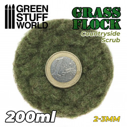 Static Grass Flock 2-3mm - COUNTRYSIDE SCRUB - 200 ml | 2-3mm static grass