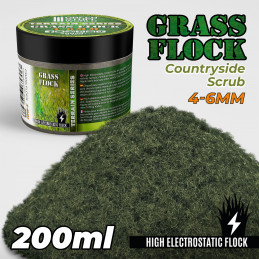 Static Grass Flock 4-6mm - COUNTRYSIDE SCRUB - 200 ml | 4-6 mm static grass