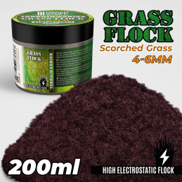 Static Grass Flock 4-6mm - SCORCHED BROWN - 200 ml | 4-6 mm static grass