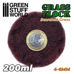 Static Grass Flock 4-6mm - SCORCHED BROWN - 200 ml | 4-6 mm static grass