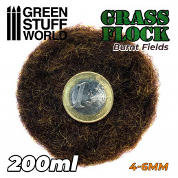 Static Grass Flock 4-6mm - BURNT FIELDS - 200 ml | 4-6 mm static grass