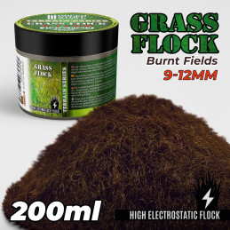 Static Grass Flock 9-12mm - BURNT FIELDS - 200 ml | 9-12mm static grass