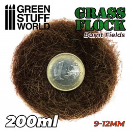 Static Grass Flock 9-12mm - BURNT FIELDS - 200 ml | 9-12mm static grass