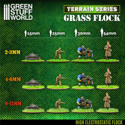 Static Grass Flock 9-12mm - COUNTRYSIDE SCRUB - 200 ml | 9-12mm static grass