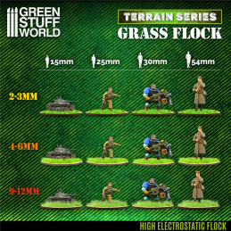 Static Grass Flock 9-12mm - DARK GREEN MARSH - 200 ml