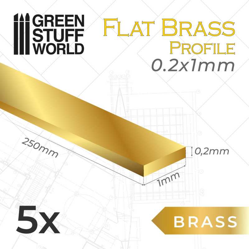 Flat Brass Profile 0.2 x 1mm | Brass