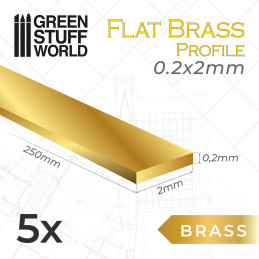Flat Brass Profile 0.2 x 2mm | Brass