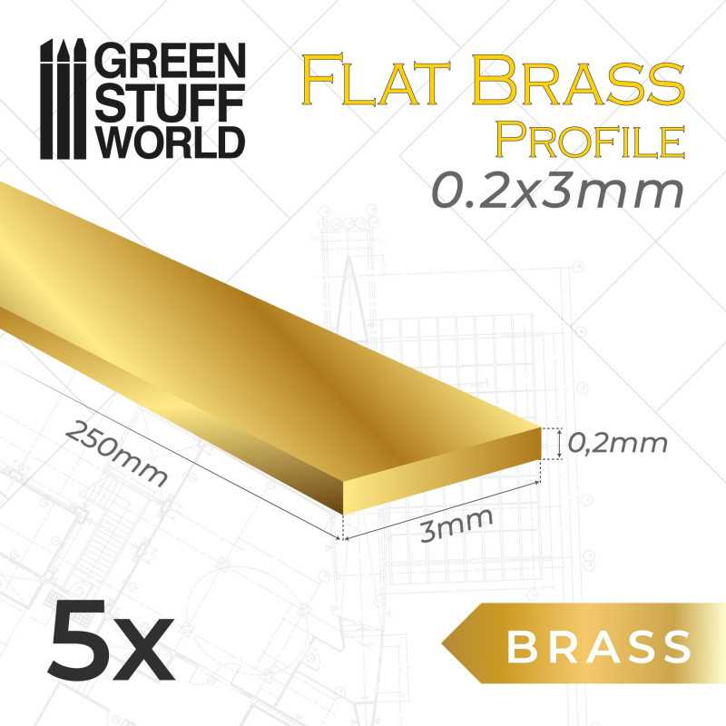 Flat Brass Profile 0.2 x 3mm | Brass