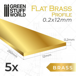 Flat Brass Profile 0.2 x 12mm
