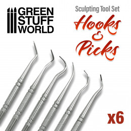 Hook Tool Set, 6 Pieces, Pick Hook, Degree Hook & More