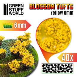 Blumenbüscheln - Selbstklebend - 6mm - GELBE Blumen | Blumenbüscheln