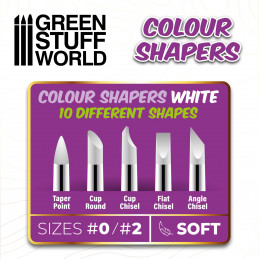 Colour Shapers Brushes COMBO 0 and 2 - WHITE SOFT | Silicone Tools