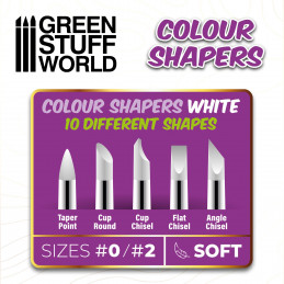 Pinceau Silicone - Colour Shapers TAILLE 0 et 2 - 10 pinceaux - BLANC SOUPLE | Pinceaux en Silicone