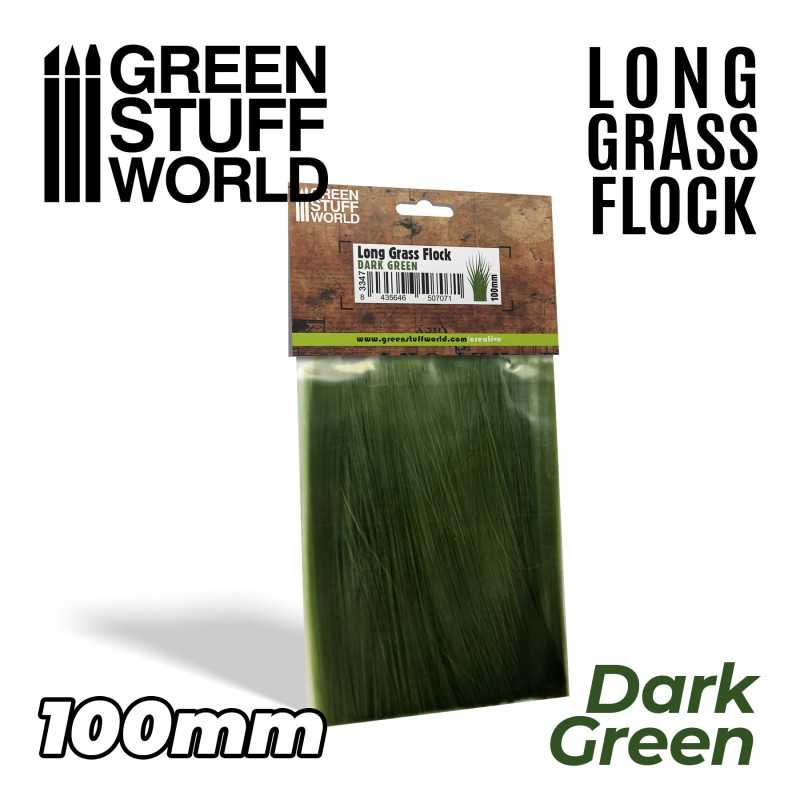 Long Grass Flock 100mm - Dark Green | Long Grass Flock