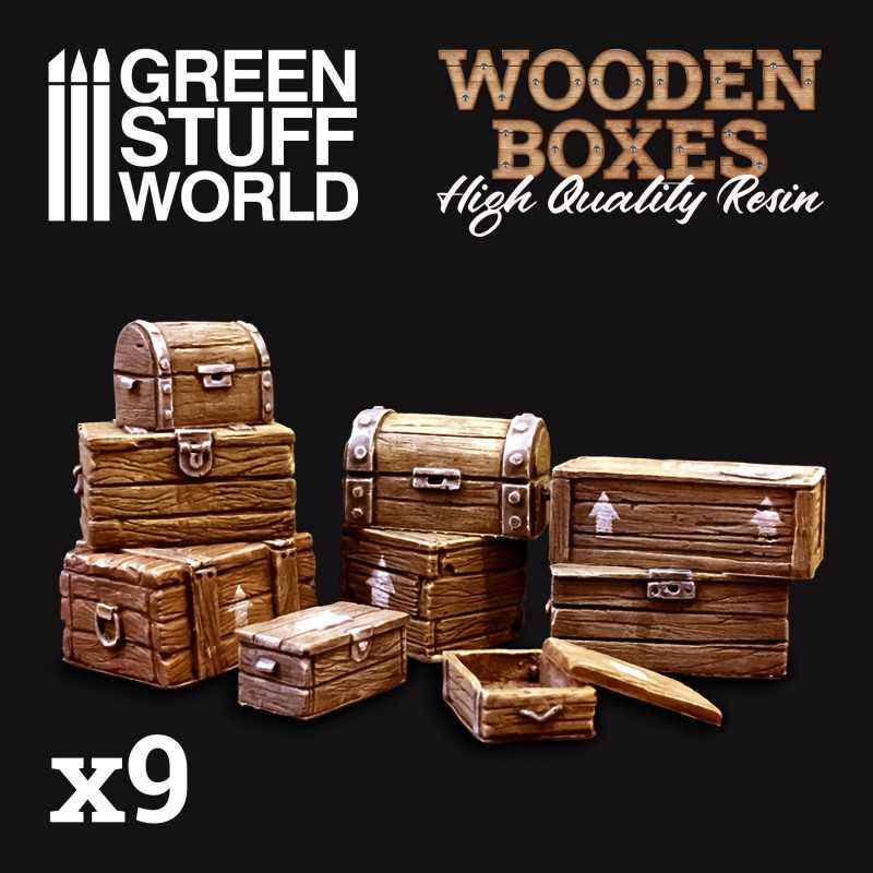 Wooden boxes set | Fantasy furniture and scenery