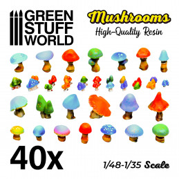 40x Resin Mushrooms and Toadstools