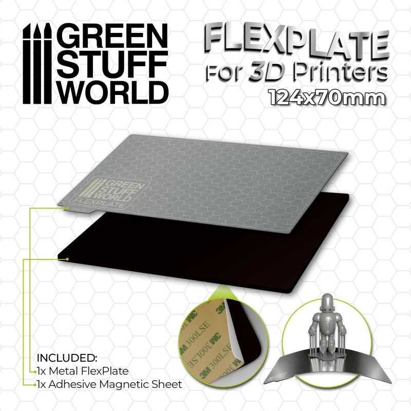 Placas flexibles para impresoras 3D - 124x70mm Placas de impresion flexibles