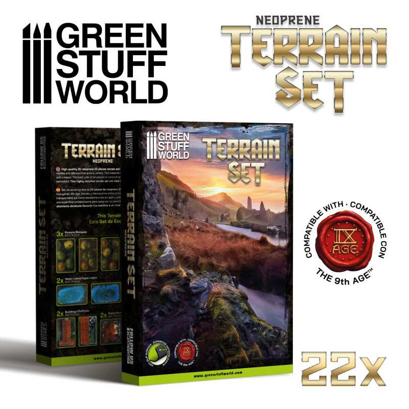 2D Neoprene Terrain set - 22 pieces | Neopren Terrain