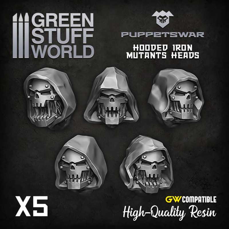 Hooded Iron Mutants Heads | Resin items