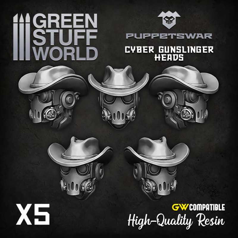 Cyber Gunslinger Heads | Resin items