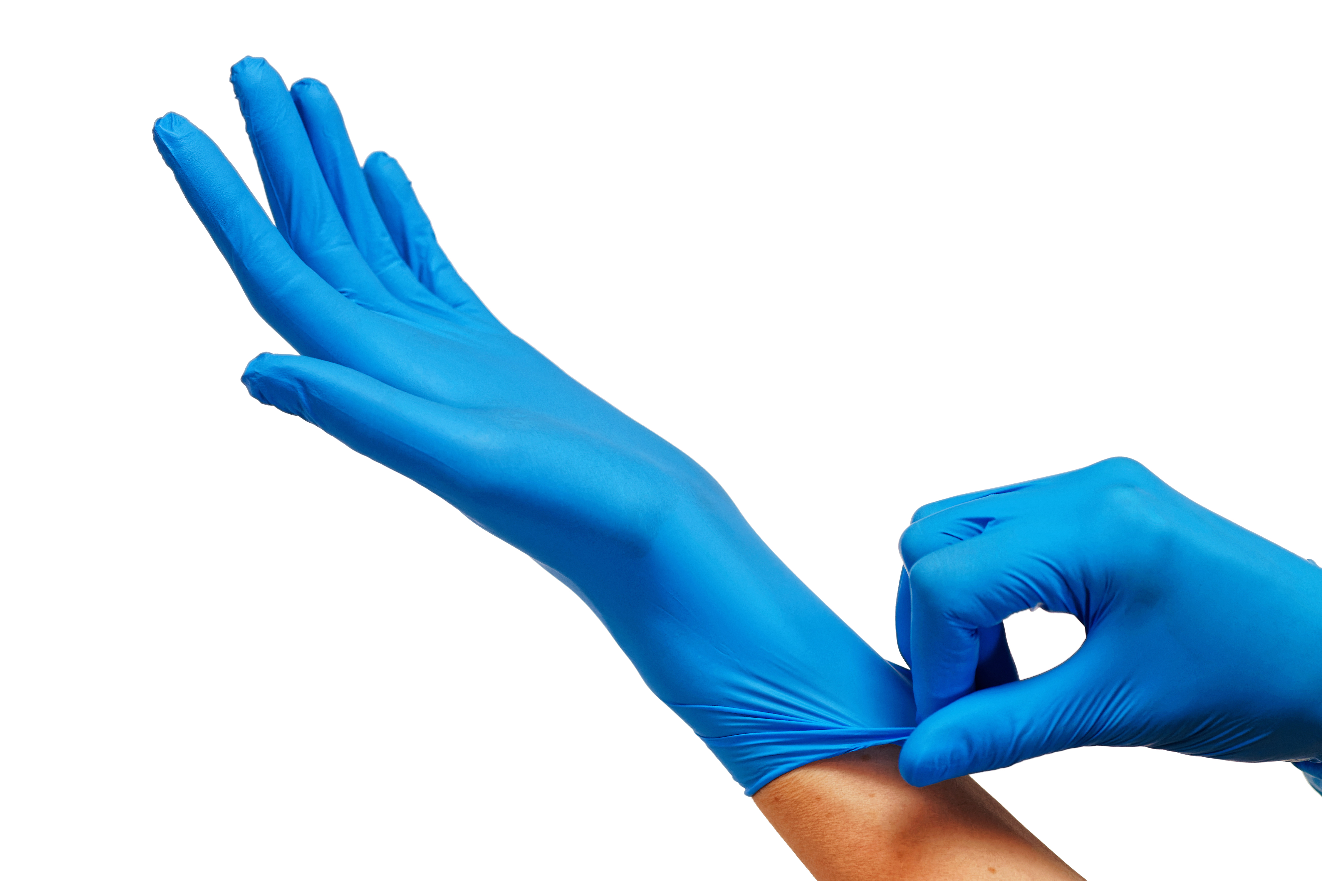 blue nitrile gloves