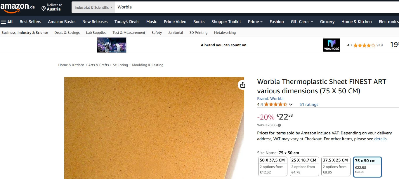 Worbla Amazon 75x50cm