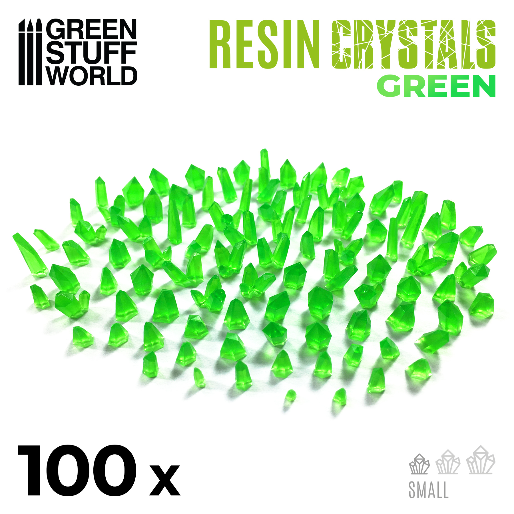 ▷ GREEN Resin Crystals - Small