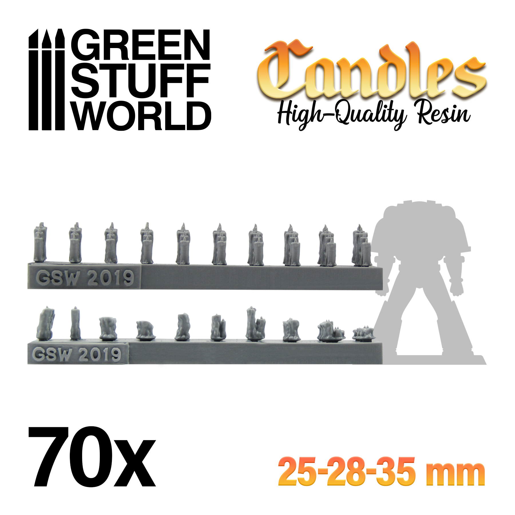 Set stampato in 3D - Candele | Candele Warhammer compatibili
