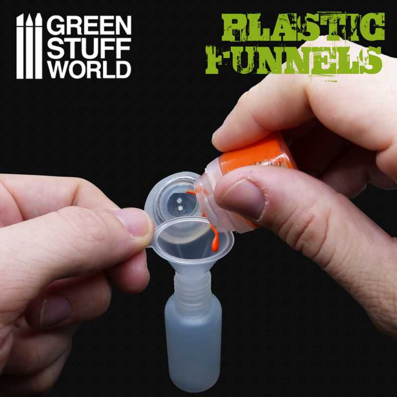 Plastic funnels to decant citadel paints