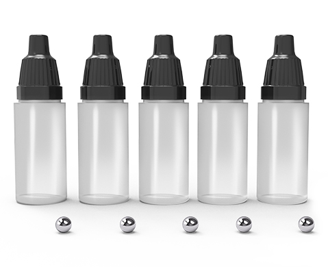 empty paint dropper bottles