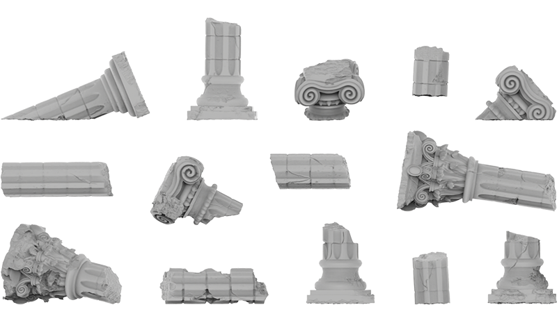 Ruinen griechischer Säulen 1:48-1:35