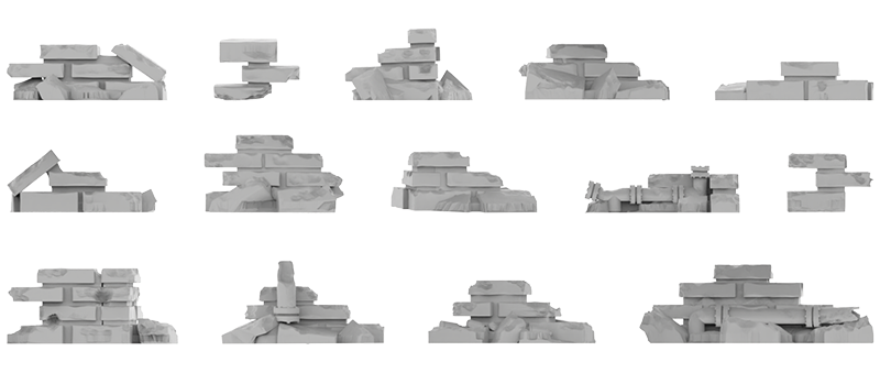 Ruines de murs en briques​ 1:48