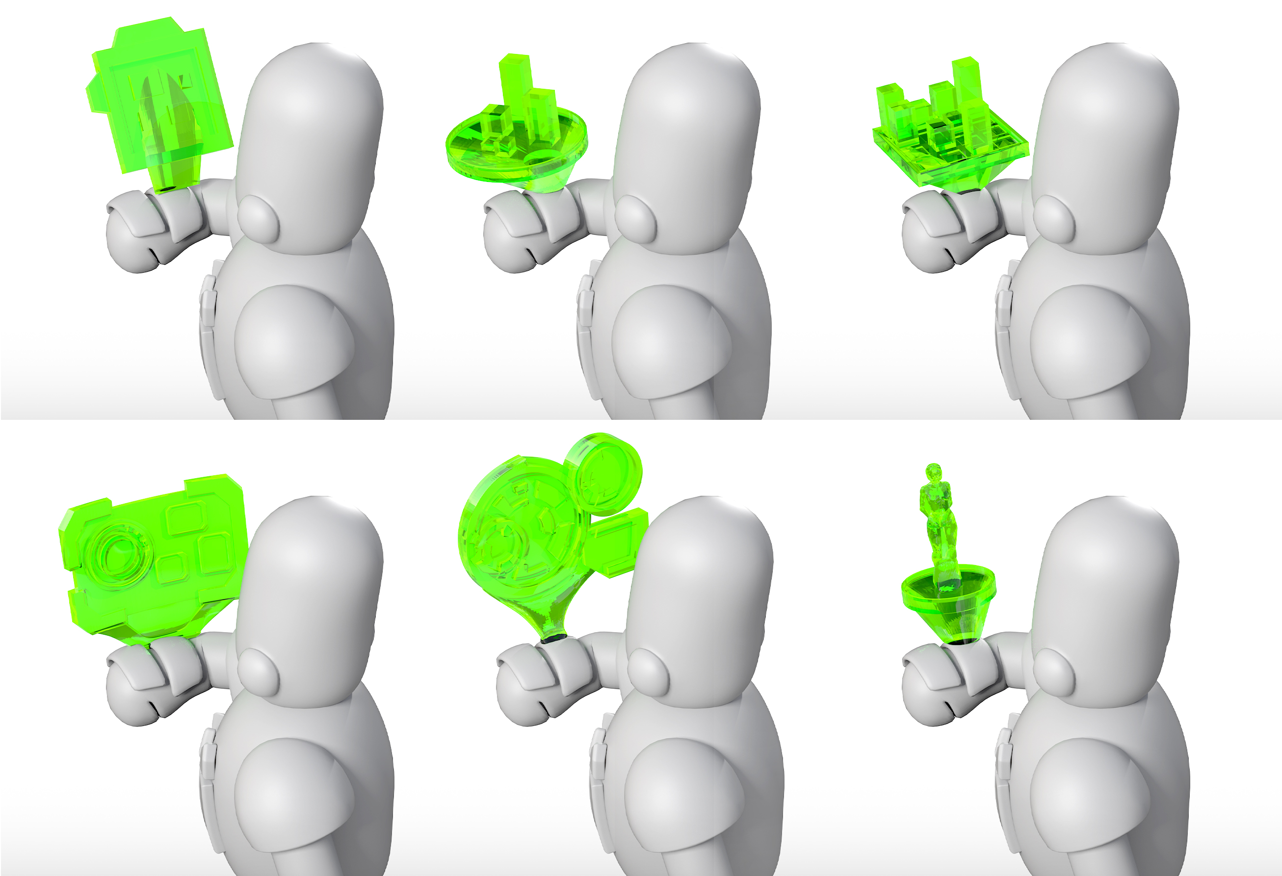 3D printed set Hacker Screens