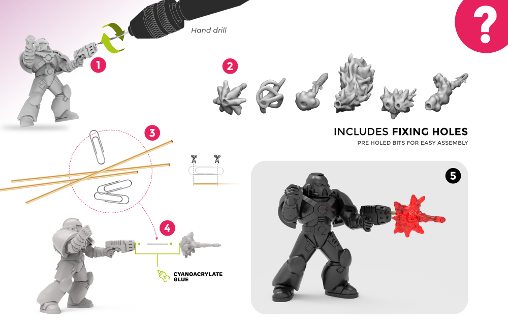 3D printed set - Flamethrower Effect