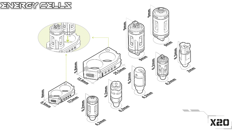Mecha Detail Parts - Energiezellen