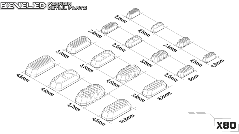 Builder parts - Beveled Vernier Detail Parts