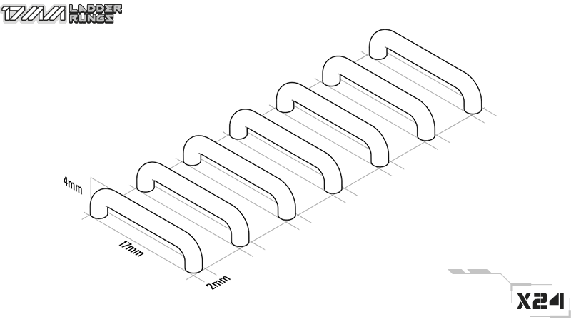 Builder parts - 17 mm Ladder Rungs