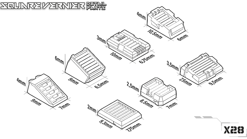 Builder parts - Square Vernier Detail Parts