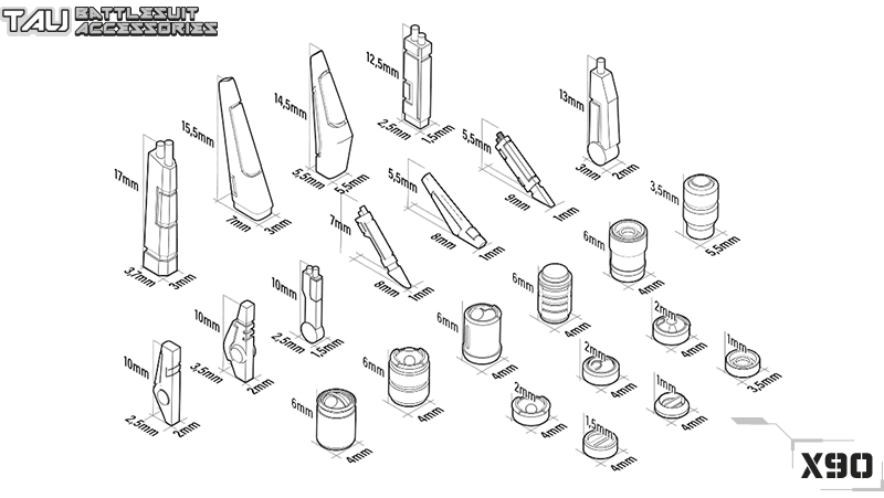 Builder parts - TAU Battlesuit Accessories