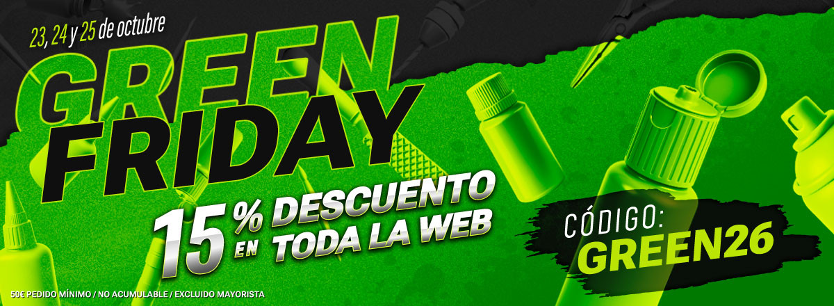 GREEN FRIDAY | 15% DE DESCUENTO EN TODA LA WEB | 23, 24 Y 25 DE OCTUBRE DE 2026