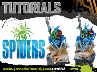 How to paint goblin spiders in blue tones?